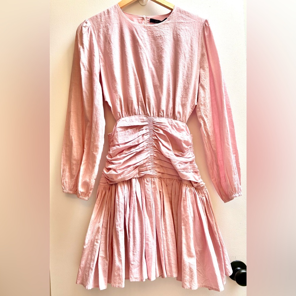 NWT Dèluc Pink Ruffle Cut Out Mini Dress - Picture 6 of 12